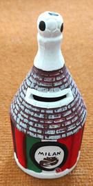Salvadanaio porta soldi in ceramica calcio milan
