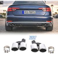 TERMINALI SCARICO AUDI A4 16-19 LOOK S4 CROMO