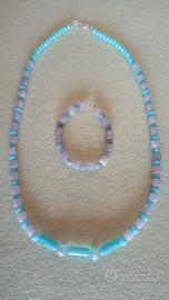 Collana di pietre naturali con bracciale.
