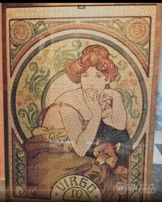 2 Quadri Puzzle Vergine e Cancro  anni 90 
