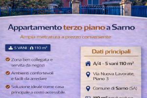 Appartamento 110 mq terzo piano a Sarno