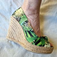 Scarpe GEOX tessuto verde e fantasia, N.37