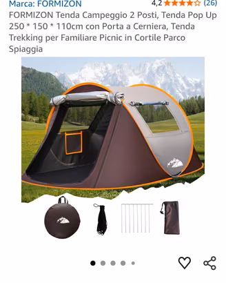 tenda 2 posti mai usata