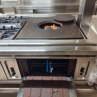 Piastra liscia a gas Gpl con forno passante