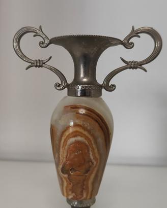 Vaso Vintage in onice e metallo cm 9x12