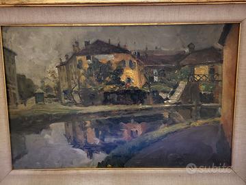 quadro olio su tavola Giovanni Sirombo