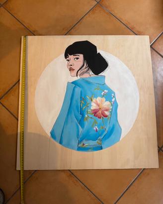 Quadro originale dipinto a mano 60x60 Ao/Blue