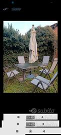 tavolo e ombrellone da giardino 