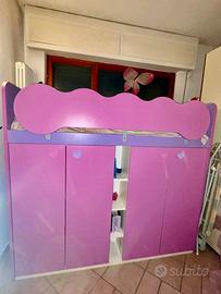 Letto soppacato con mobile sottostante