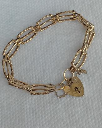Bracciale vintage heart padlock argento 🔓💛