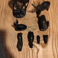Statuette animali africane in legno