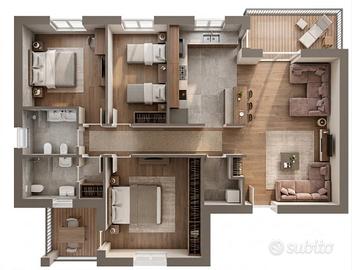 Appartamento di 119 m² con 4 locali e box auto dop