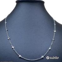 COLLANA IN ORO BIANCO 18kt. CON DIAMANTI NATURALI