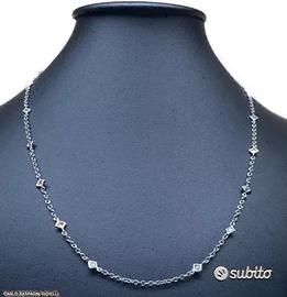 COLLANA IN ORO BIANCO 18kt. CON DIAMANTI NATURALI
