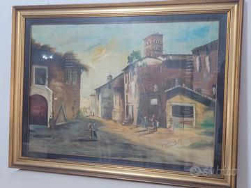 Grande Quadro "Scorcio Italiano" Firmato Esposito 