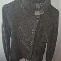 giacca grigia quadretti Bershka