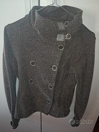 giacca grigia quadretti Bershka