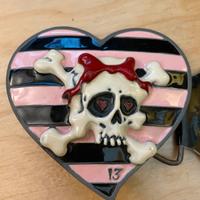 Fibbia Cintura Lucky 13 Metallo Rockabilly Punk