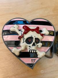 Fibbia Cintura Lucky 13 Metallo Rockabilly Punk