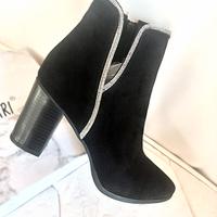 Mezzi Stivaletti Scamosciati Con Strass 
