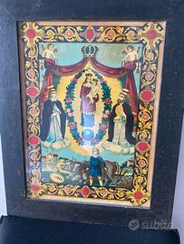 Quadro della Madonna con cornice in legno