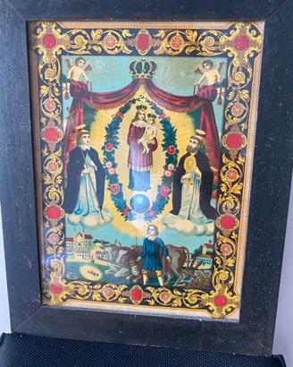 Quadro della Madonna con cornice in legno