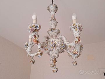 lampadario porcellana originale Capodimonte