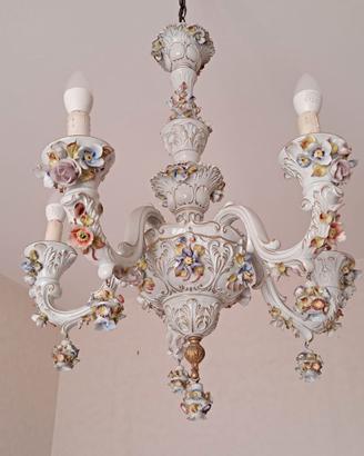 lampadario porcellana originale Capodimonte