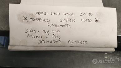 MONOBLOCCO COMPLETO USATO JAGUAR-LANDROVER 2.0 TD
