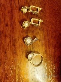 Set di Gioielli in argento/perla/marcasite