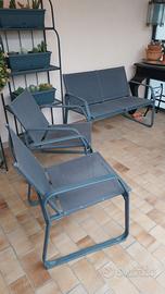 set divanetto moderno acciaio e nylon