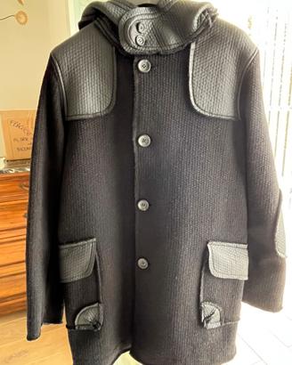 Montgomery nero con intarsi similpelle