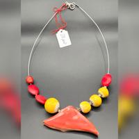 Collana Chakra - Howlite Rossa e Ceramica