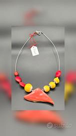 Collana Chakra - Howlite Rossa e Ceramica