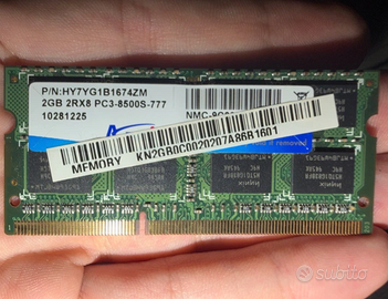 2x Ram 2gb DDR3 per portatili