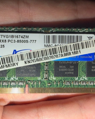 2x Ram 2gb DDR3 per portatili