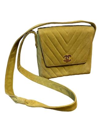 CHANEL Borsa a tracolla verde giallo donna vintage