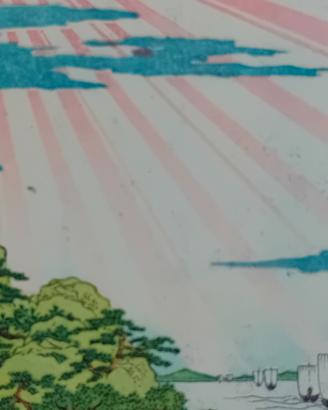 6 stampe antiche di Hokusai rarissime 