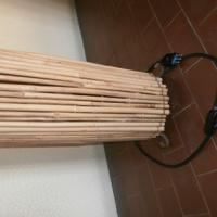 Lampada etnica in ferro battuto e bamboo