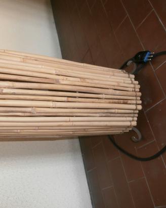 Lampada etnica in ferro battuto e bamboo