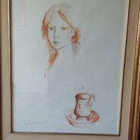 CARLA TOLOMEO - TEMPERA SU CARTA "RITRATTO"