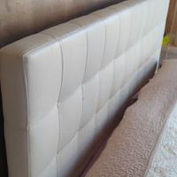 Letto matrimoniale con contenitore in ecopelle