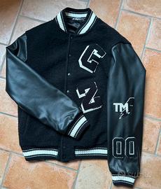 Varsity Jacket Nera M – Maniche in Pelle