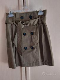 Minigonna colore verde militare XS