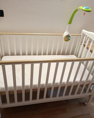 Lettino Pali con cassetto, materassino e giostrina