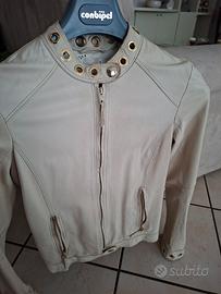 giubbino vera pelle colore beige