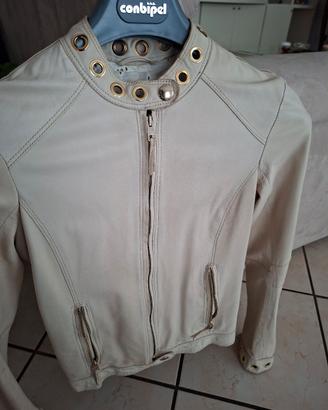 giubbino vera pelle colore beige