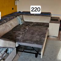 Divano letto angolare con penisola contenitore