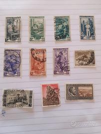 11 francobolli anni 50/55 usati