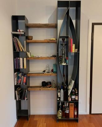Libreria legno e metallo